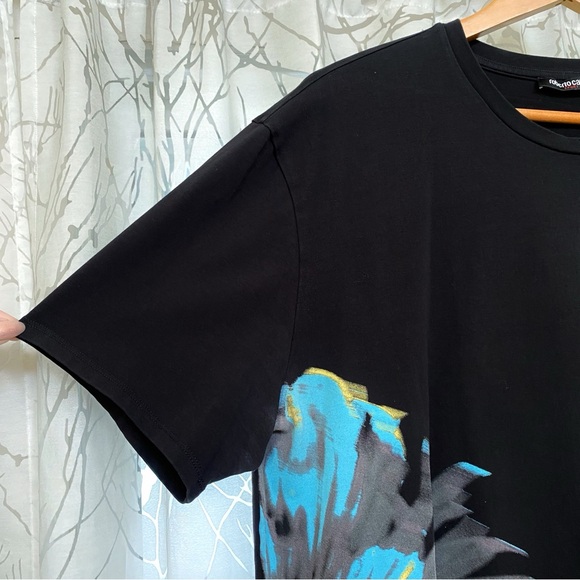 Roberto Cavalli Black yellow blue horse print crewneck short sleeve T-shirt - Picture 8 of 13